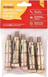 Amtech S5935 5 Piece M10 x 70mm Expansion Bolts view 2