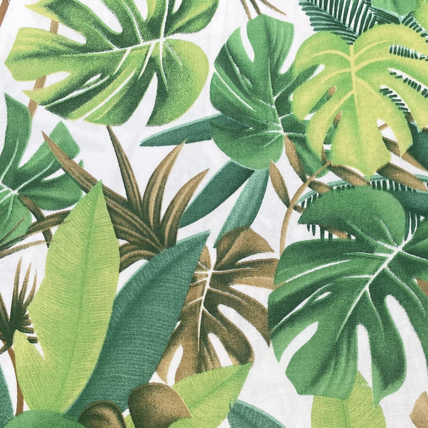 Wholesale Fabrics 100% Cotton Fabric - Green Tropical Palm Leaf - Craft Fabric Material Metre, 44'' Wide (CP0908-IVORY)