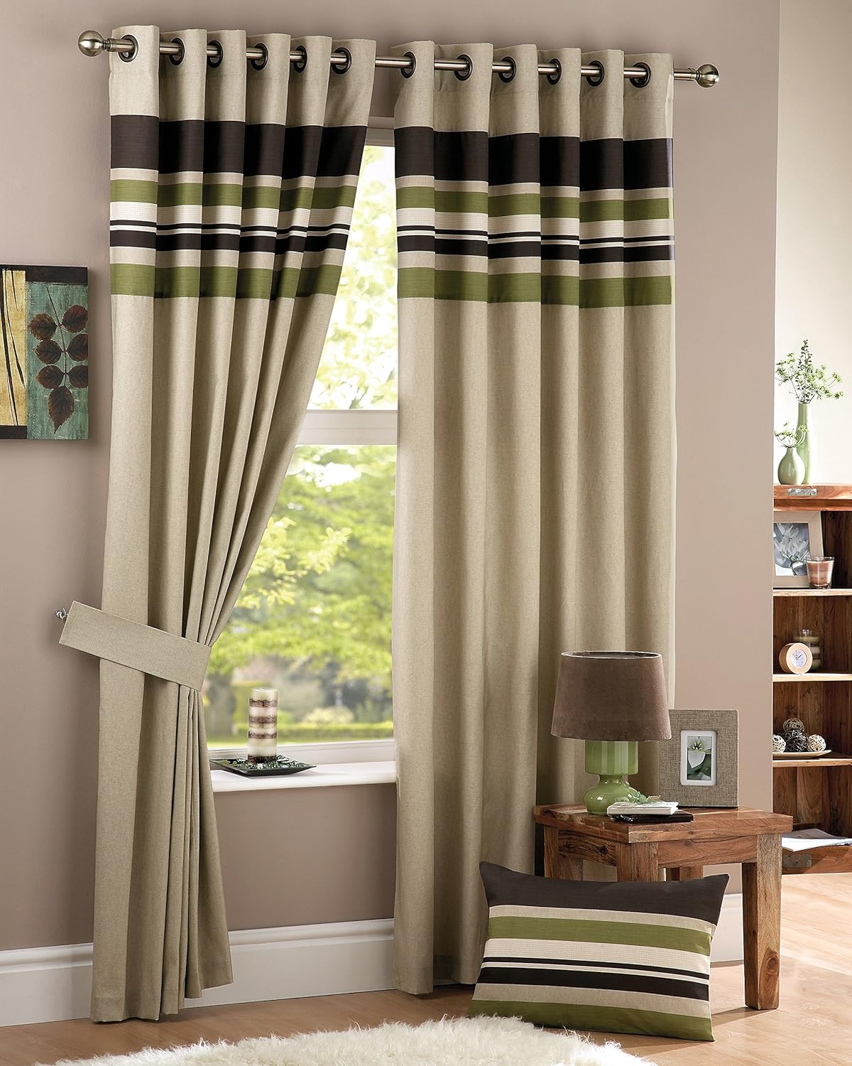Mason Gray Curtina Harvard Lined Eyelet Curtains 90x54 229 X