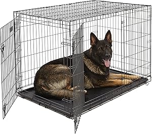 MidWest Homes for Pets Dog Crate | iCrate Single Door & Double Door Folding Metal Dog Crates | Fully Equipped