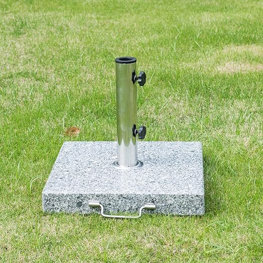 Outsunny 16 5 Marble Umbrella Stand Market Square Heavy Holder Base W Wheels Amazon Ca Patio Lawn Garden