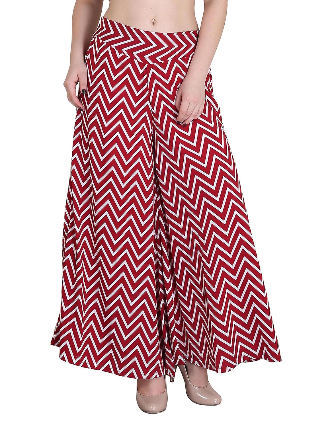 jolllify women's regular fit maroon plazzo