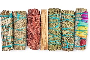 JL LOCAL 7 Sage Smudge Kit with Blue Sage, 7 Chakra White Sage, Cedar, Dragon's Blood, Rosemary, Yerba Santa, Palo Santo | Salvia Blanca para Limpiar Sustainably Sourced