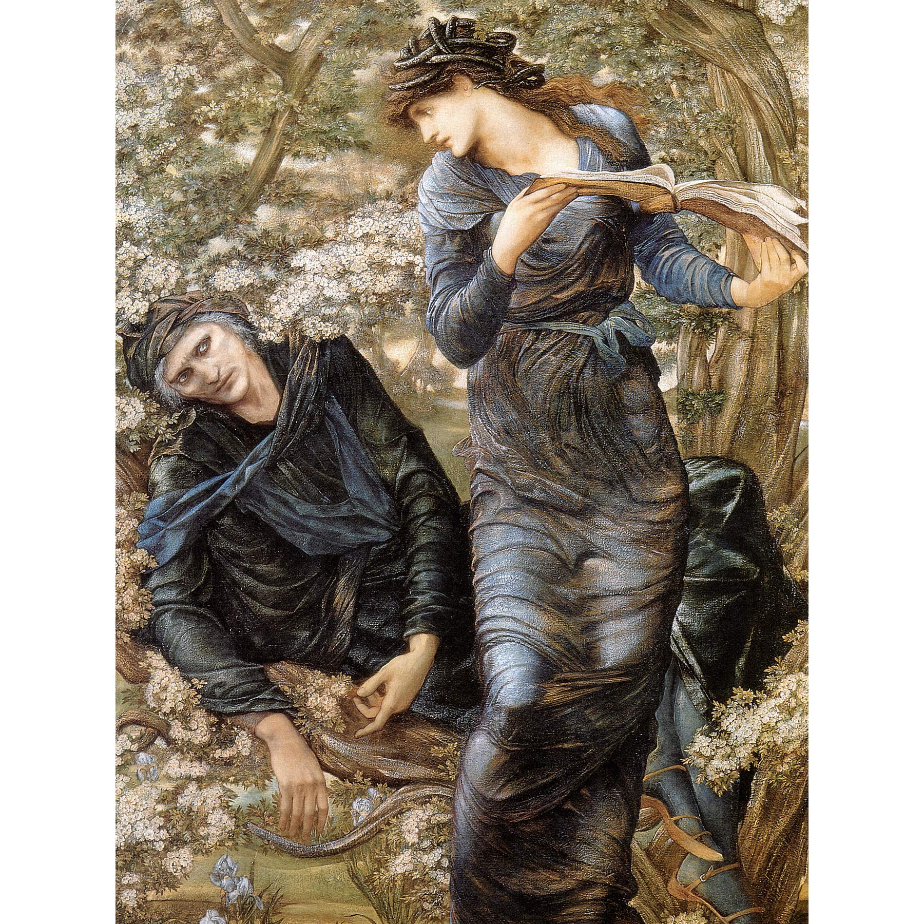 Artery8 Jones Beguiling Merlin Lady Lake Arthur Painting Premium Wall Art Canvas Print 18X24 Inch