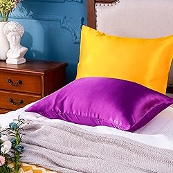 NTBAY 2 Pack Satin Standard Pillowcases for Hair