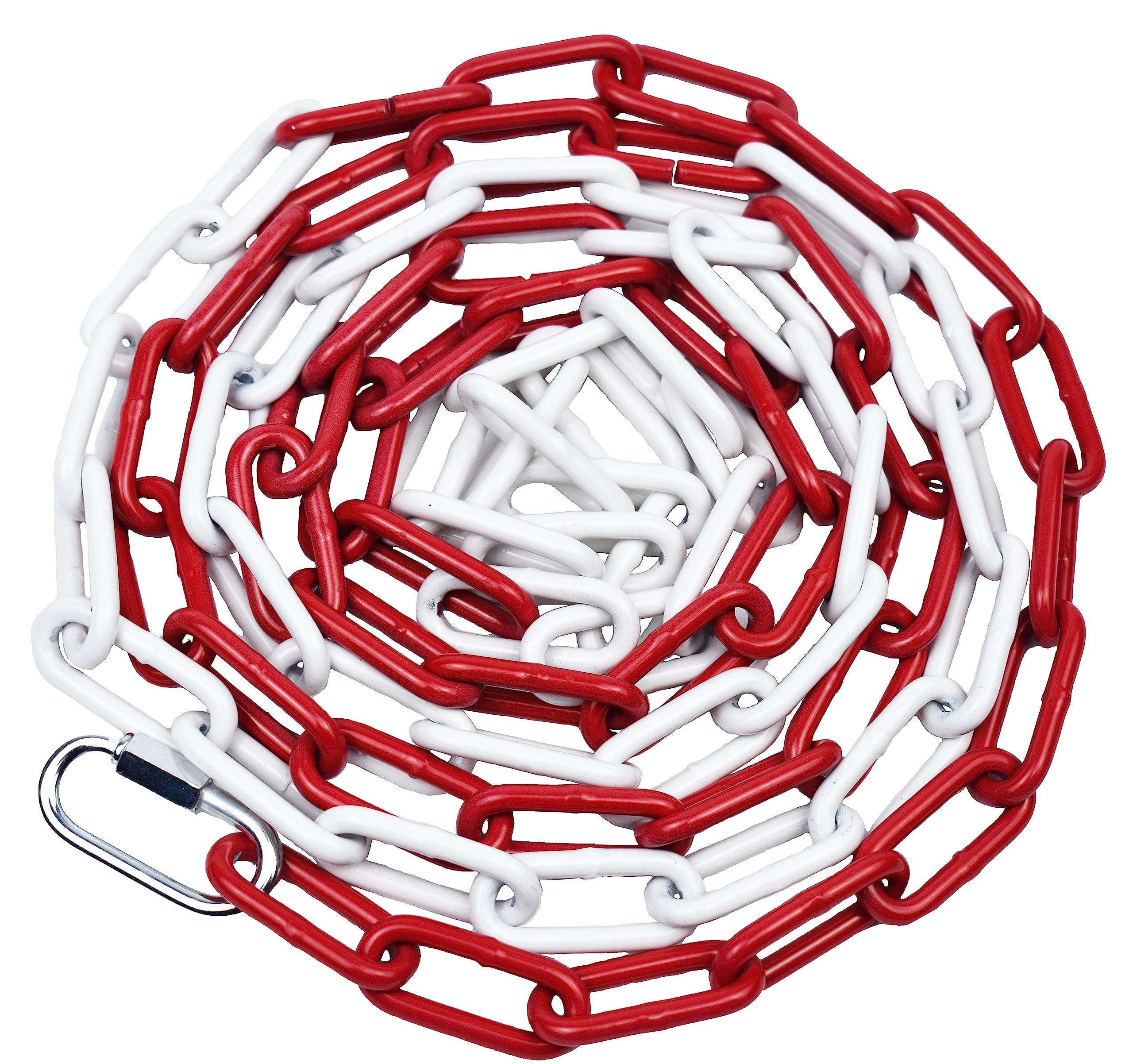 Photo 1 of Red White Safety Chain (10 Meters/32.8 Ft) – High Visibility Heavy Duty Barrier Chain 5mm for Outdoor Crowd Control, Parking Lot Delineation, Traffic Warning Lines