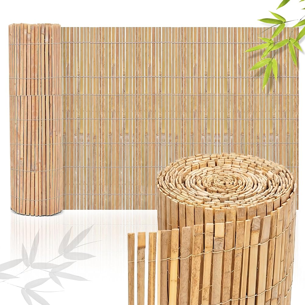 TradeXone Natural Bamboo Fence Screening 1m x 4m Garden Privacy