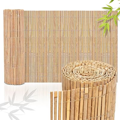 TradeXone Natural Bamboo Fence Screening 1m x 4m Garden Privacy
