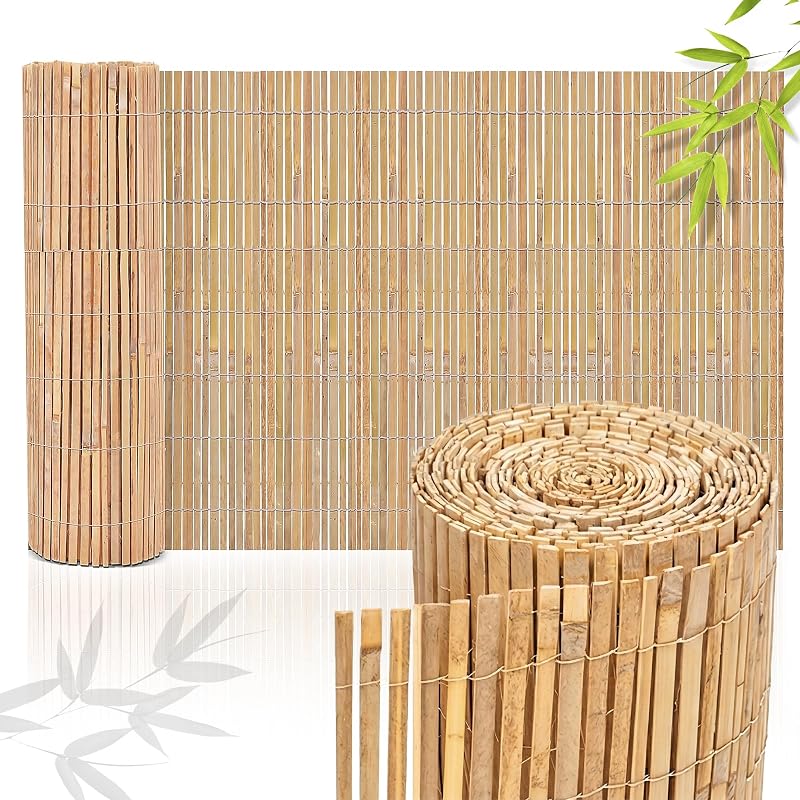 TradeXone Natural Bamboo Fence Screening 1m x 4m Garden Privacy