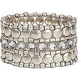 SPUNKYsoul New! Stunning Boho Stretch Bracelet with Gemstones Gold or Silver Collection