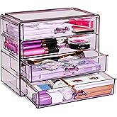 Sorbus Makeup Organizer - 4 Drawer Acrylic Make Up Organizers and Storage for Cosmetics, Jewelry, Beauty Supplies, Clear Makeup Organizer for Vanity, Girl's Room, College Dorm, Counter, Bathroom Sink