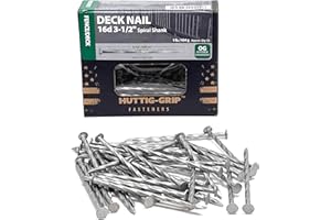 OHIY Huttig-Grip Fence Deck Nails 3-1/2 inches 16d for Wood Decking HGN16OGSTDK1 Spiral Shank Outdoor Galvanized Finish, 1 lb