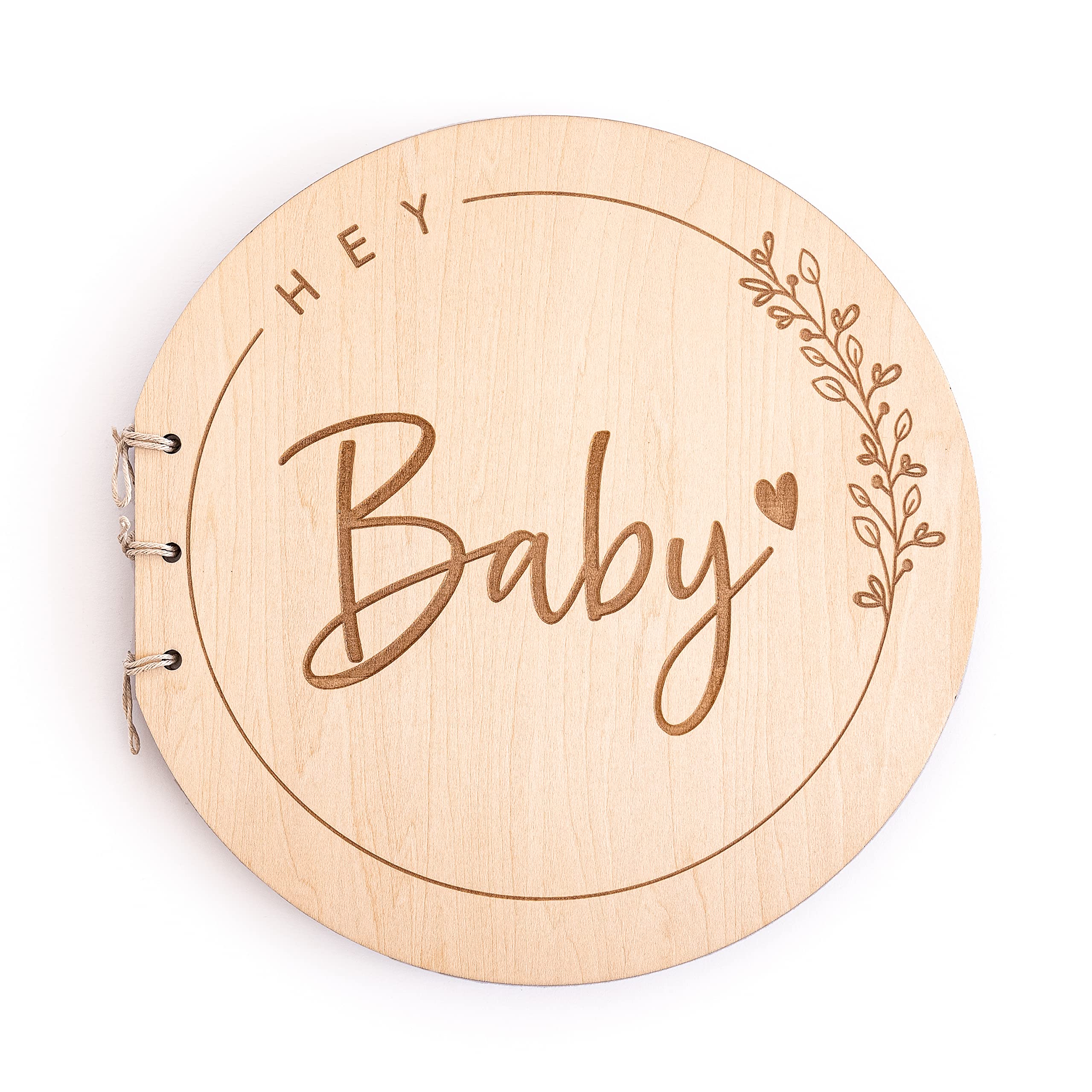 Hey Baby Wood Baby Shower Guest Book Alternatives for Boy or Girl, Baby Shower Book for Guest Sign In, First Baby Shower Guest Book Keepsake, Gift for New Parents and Expecting Mothers