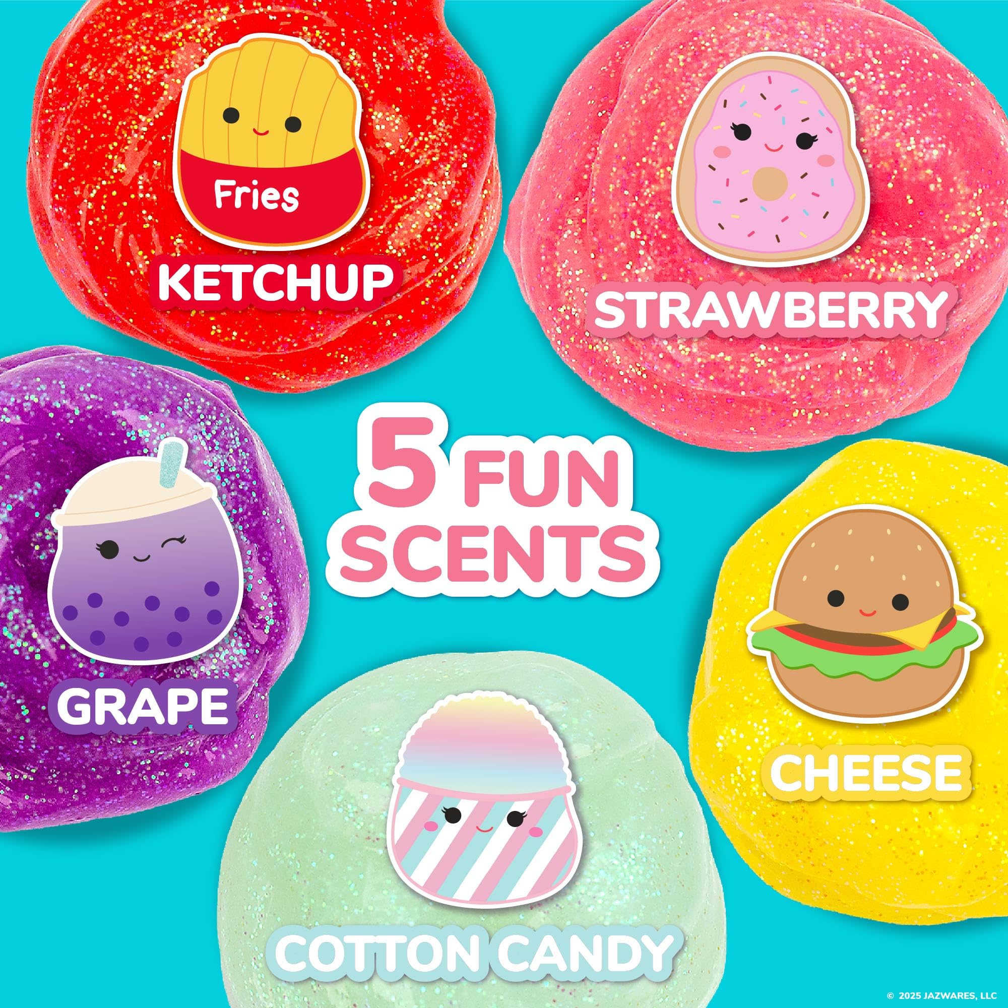 Original Squishmallows Ultimate Compounds Set, 25-Pack, Scented Glitter Slimes, Slime Party Favors for Kids, Slime Bulk, Kids Party Favors Goodie Bags, Mini Squishmallows, Mini Slime, Sludge Toys