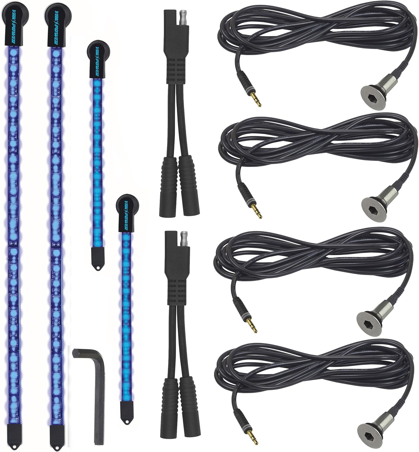 Amazon Com Yak Power Yp Ledk B4 Complete 4 Piece Led Light Kit Blue Sports Outdoors