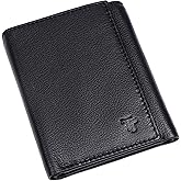 TRUTANN Black Leather Wallet – TrifoldCard Holder | Real Genuine Leather Mens Wallet | RFID Secure | Fits 8 Cards | Tap to Pay Feature | Quality Credit Card Holder