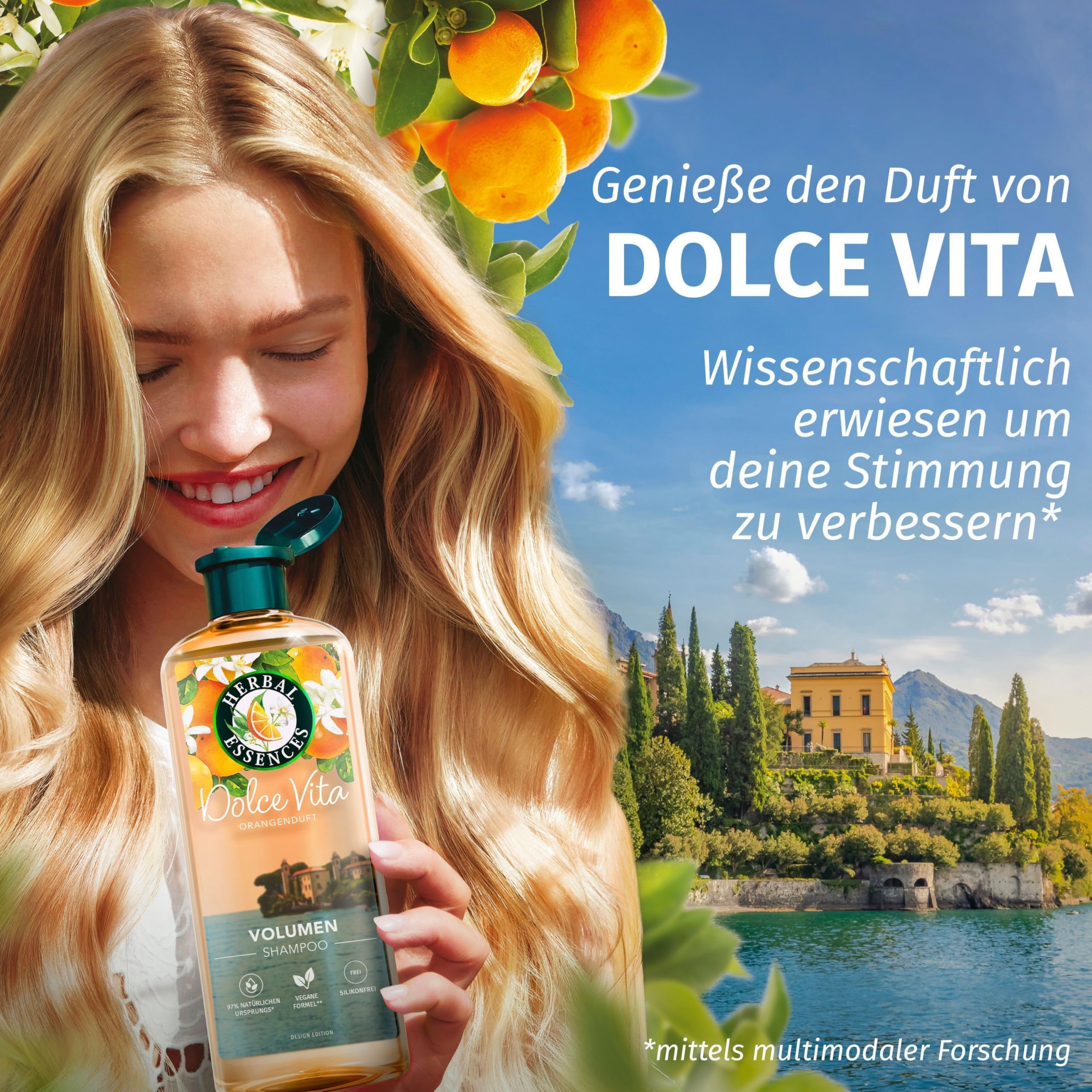 Herbal Essences Volumen Spülung mit Orangenduft 250ml, Von feinem Haar zu gestärktem Haar voller Volumen von der Wurzel bis zur Spitze, Mit Inhaltsstoffen natürlichen Ursprungs, Vegan, ohne Silikone 4