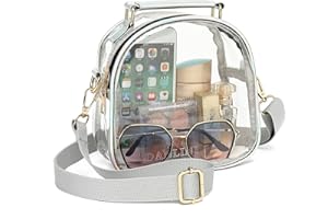 LOXOMU Clear Purses for Women Stadium, Cute Clear Bag Stadium Approved, Clear Handbag with Rainbow Zippers