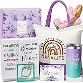 Grandma Gifts Nana Christmas Gifts for Grandma from Granddaughter Grandchildren Grandkids, Best Nana Gift Basket Grandmother Birthday Gift for Gigi New Grandmother with 20oz Tumbler Canvas Tote Bag