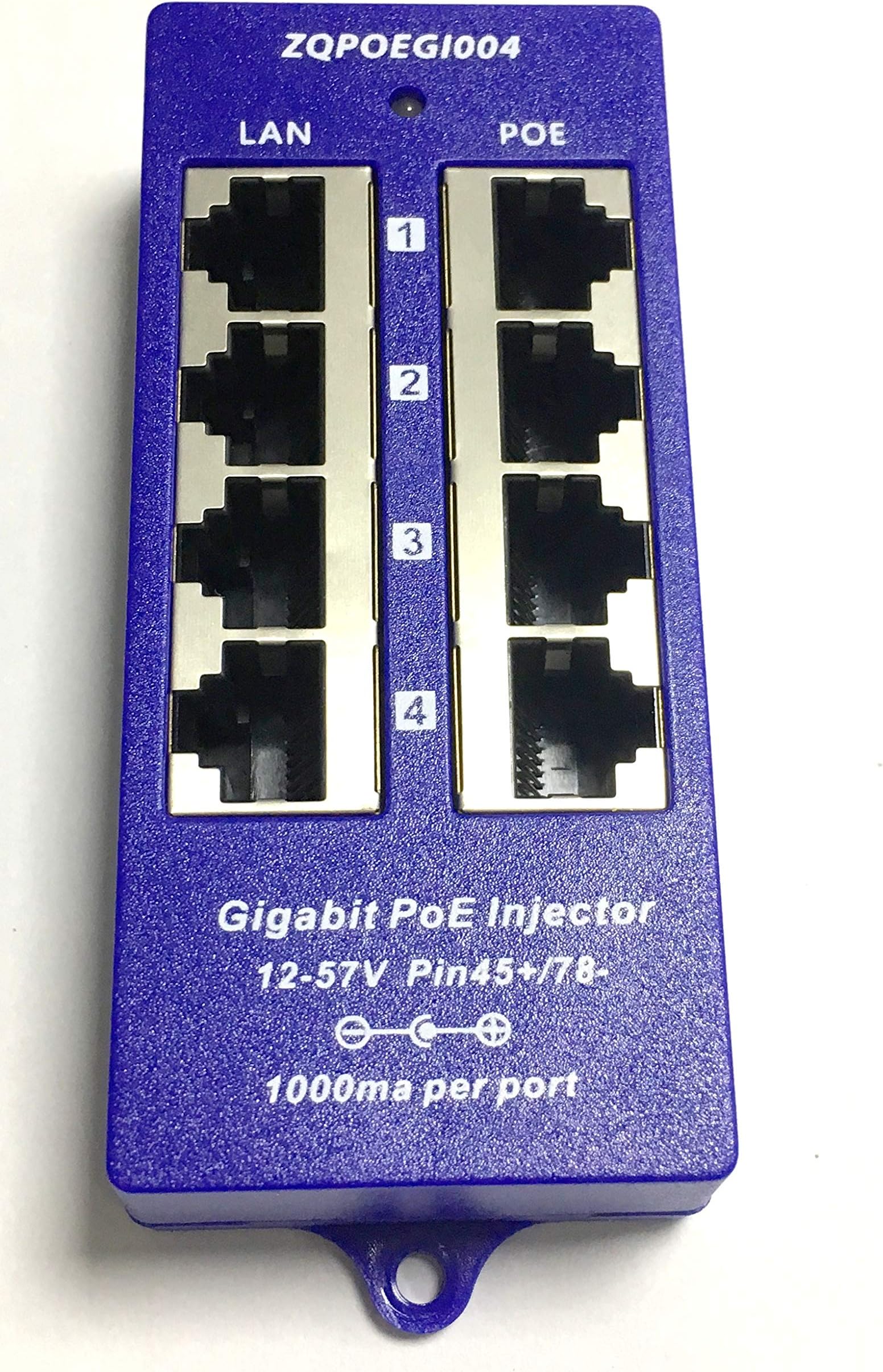 PoE World GPOE-4B-48v60w - 4 Port Gigabit 10/100/1000 mode B passive injector
