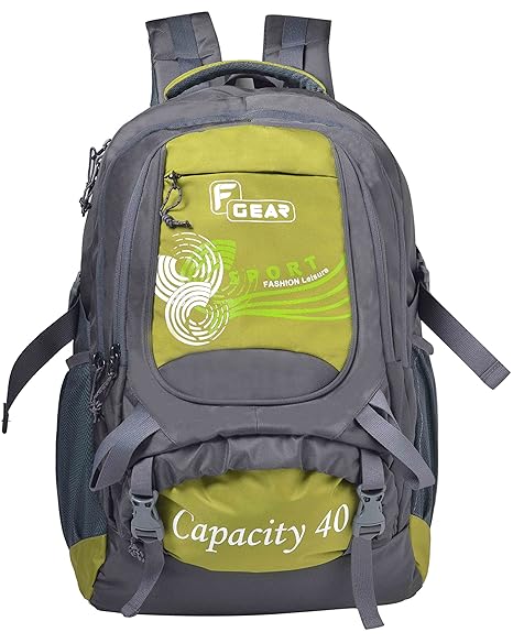 F Gear Firefly V2 Laptop Rucksack 40 Liters (Grey, Green)