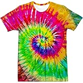 Losturban Unisex Retro Tie Dye Shirt for Men Women 70S 80S Hippies Senior Tie-Dye Tee Tshirt