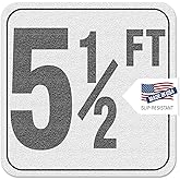 Aquatic Custom Tile, 5 1/2 FT Pool Depth Markers, 6x6 Inches w/ 4" Font Vinyl Pool Stickers, Swimming Pool Number Markers, Pool Safety Signage, Adhesive Depth Markers Stickers for Decks, Made in USA