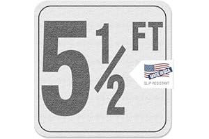Aquatic Custom Tile, 5 1/2 FT Pool Depth Markers, 6x6 Inches w/ 4" Font Vinyl Pool Stickers, Swimming Pool Number Markers, Pool Safety Signage, Adhesive Depth Markers Stickers for Decks, Made in USA
