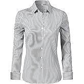 Ruisin Super Soft Wrinkle Free Button Down Shirts for Women Solid Long Sleeve Striped Formal Work Dress Blouses Tops