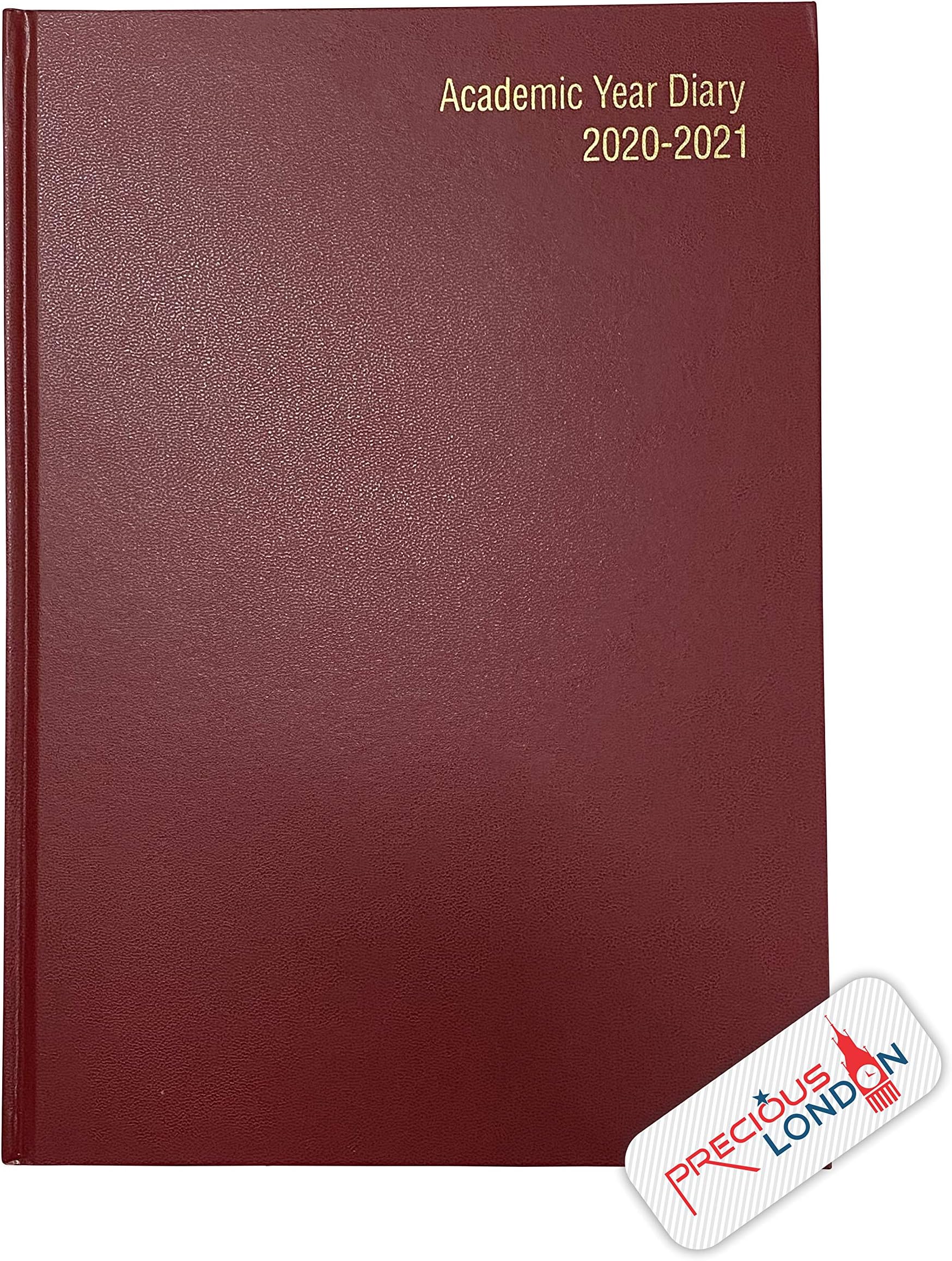 Precious 2022-2023 Academic Diary mid Year A4 Size Week to View 18 Months Appointment Diary (Burgundy)