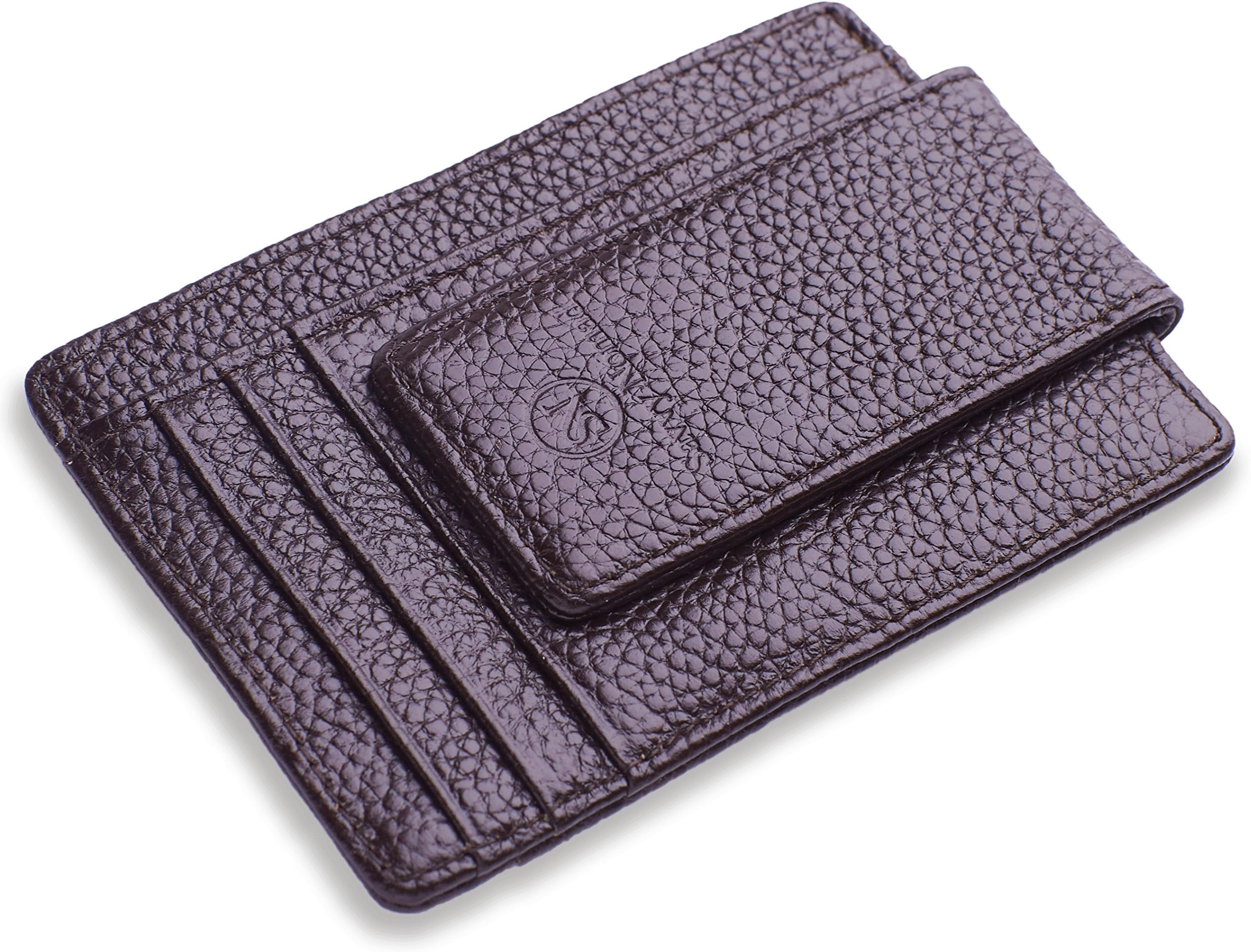 Money Clip Front Pocket Wallet Slim Minimalist RFID Blocking Leather Wallet with Strong Magnets