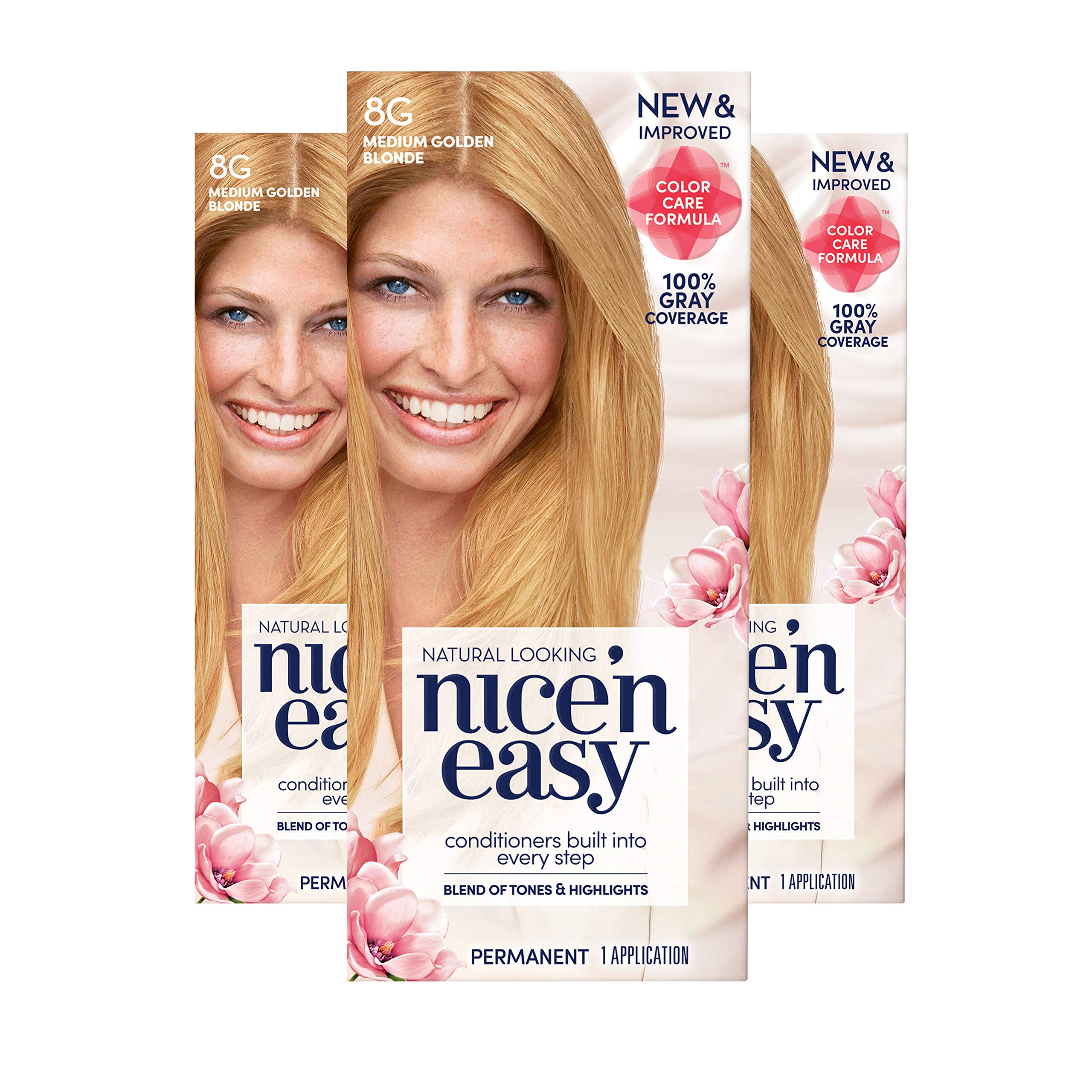 Clairol Nice'n Easy Permanent Hair Dye, 8G Medium