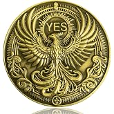 LZWIN Phoenix &amp; Skull Decision Coin - Dual-Sided Motivational YES/NO Flip Coin (Single Coin)