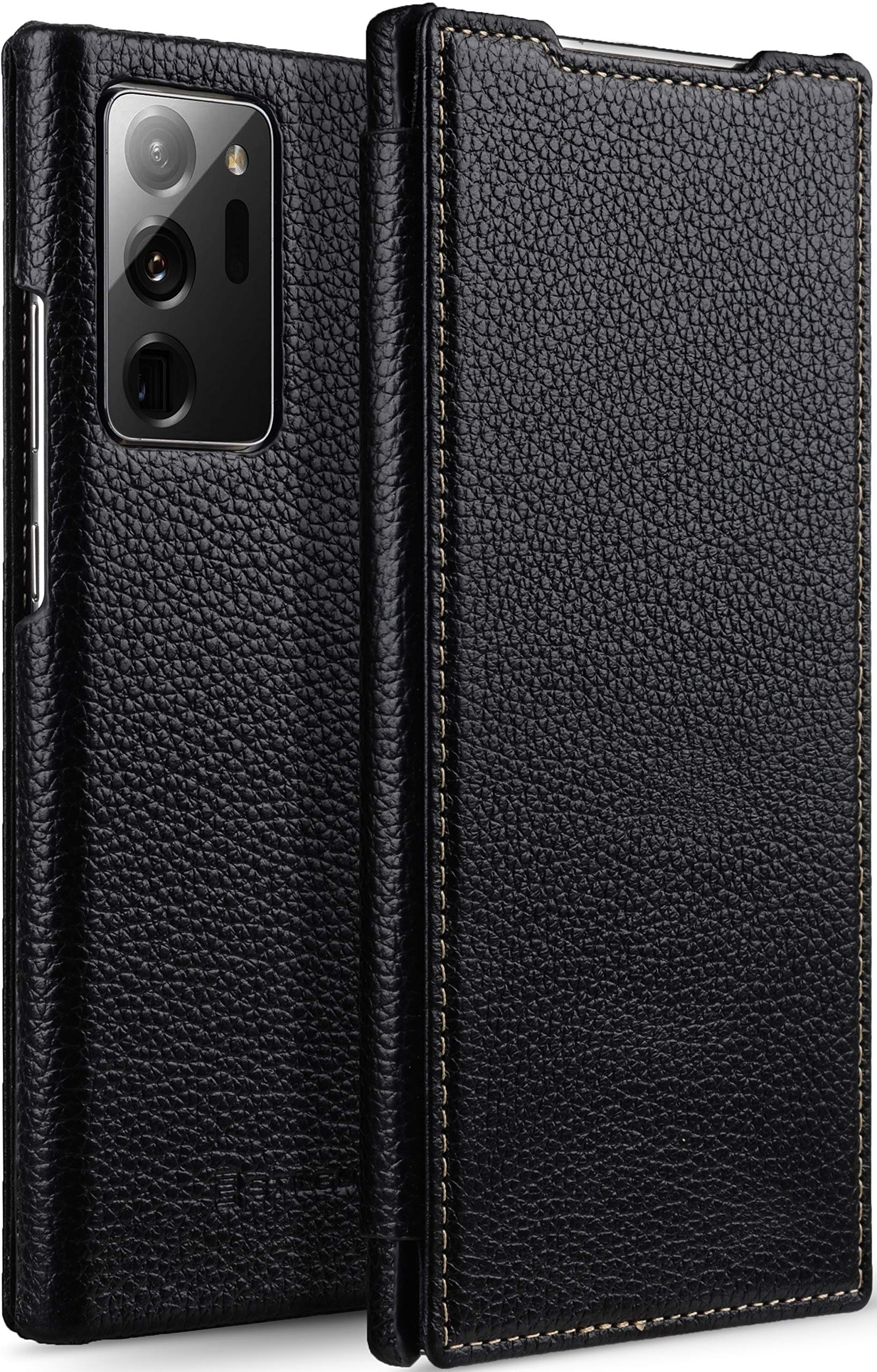 StilGut Book Type Flip Case for Samsung Galaxy Note 20 Ultra, Genuine Leather Samsung Note 20 Ultra Case, Black