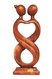 G6 Collection 12" Wooden Handmade Abstract Sculpture Statue Handcrafted Infinite Love Gift Art Decorative Home Decor Figurine Accent Decoration Artwork Handcarved