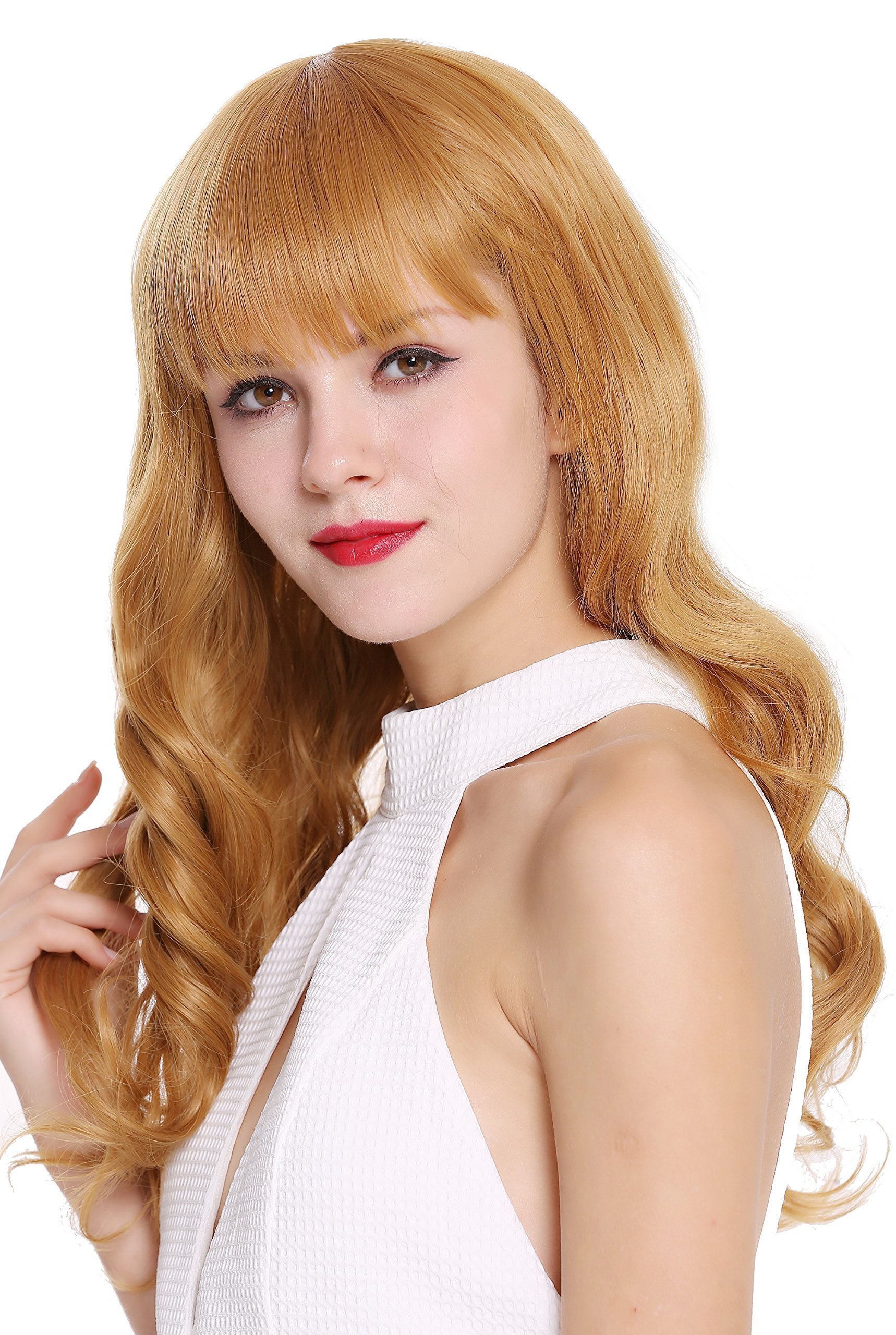 WIG ME UP - TML0511-2744 Lady Quality Wig long wavy bangs fringe light copper blond