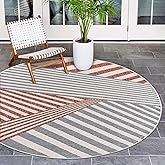 Unique Loom Jill Zarin Outdoor Collection Area Rug (6' 7" Round, Blue/ Red)