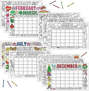 Tiny Expressions - Kids Coloring Calendar (12 Months - 11