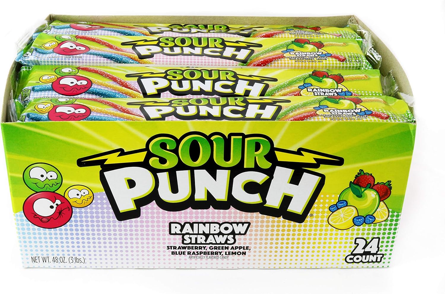 Sour Punch Rainbow Straws, 2 oz. (24 ct.) Amazon.ca Grocery