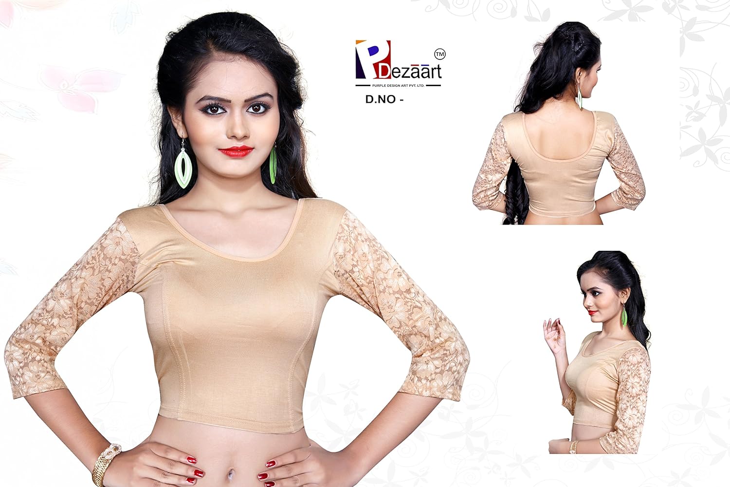 cdpl express women's stretchable designer pure cotton lycra stitched readymade blouse