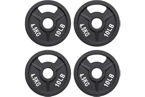 Fitvids 2-Inch Olympic and 1-Inch Standard Cast Iron Weight Plate for Strength Training & Weightlifting, Multiple Weights Available