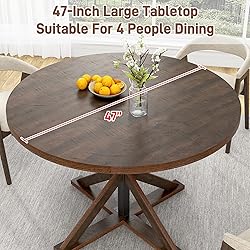 Round Wood Dining Table for Kitchen,Dining