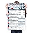 TiMitA Bass Scales Poster - Laminated Bass Guitar Chord Chart, Bass Note Chart Bass Finger Guide Chart, Learn Basses Scale Arpeggio Pentatonic & Modes, 4 String Bass Guitar Chart Poster for Beginners