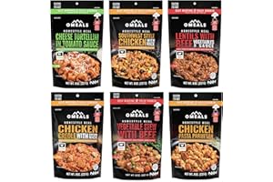 OMEALS Hot Dinner Meals | 6 Good to Go Meals for Hiking Food | Self Heating Meals Ready to Eat Fresh | Just Add Water Meals & Camp Food | Emergency Food Supplies | Camping Food for Backpacking MRE 6 Pack