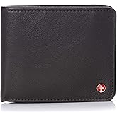 Alpine Swiss RFID Protected Men’s Max Coin Pocket Bifold Wallet with Divided Bill Section Comes in a Gift Box