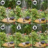 AMZtime Solar Fountain Pump 1.5W 6 Nozzles 2.7m Cable Bird Bath Pond view 6
