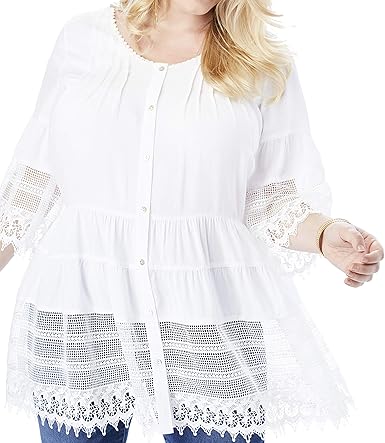 white lace tunic plus size