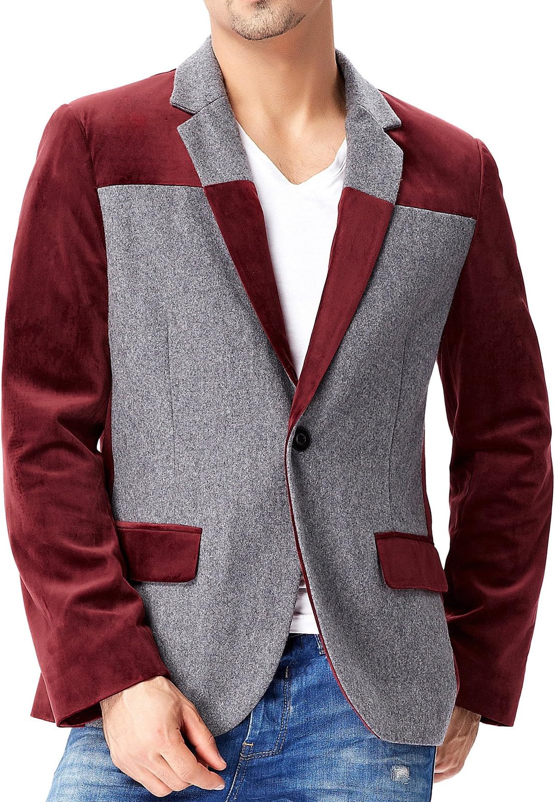 YAFEX HERREN Men's Blouse Long Sleeve Suit Jacket
