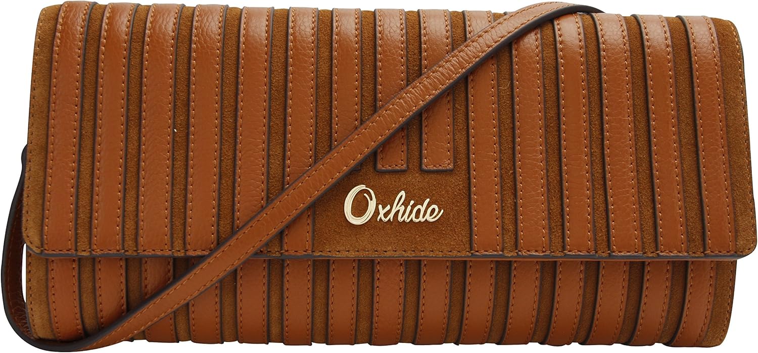 Suede Leather Clutch Large Brown Handbags