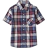 Tronjori Boys' Short Sleeve Button Down Woven Shirt
